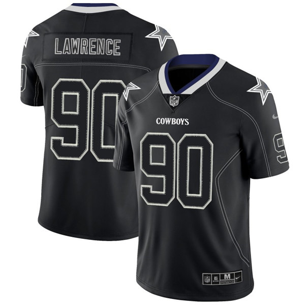 Men's Dallas Cowboys #90 Demarcus Lawrence Black 2018 Lights Out Color Rush Stitched Jersey